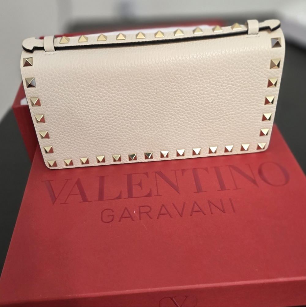 Valentino Garavani Cream Studded Handbag - Picture 2 of 10